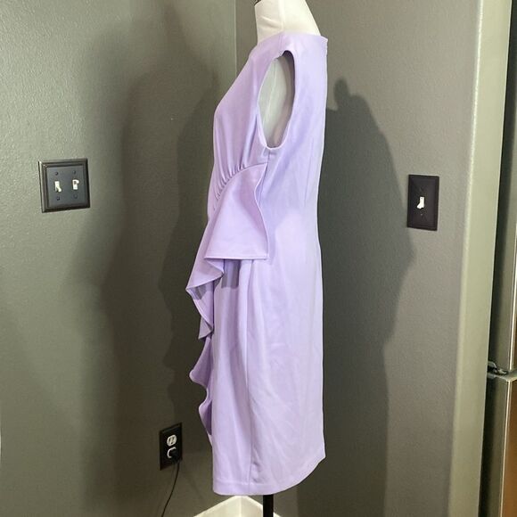 Calvin Klein Women's Ruffle-Trim Sheath Dress lavender - Picture 12 of 13